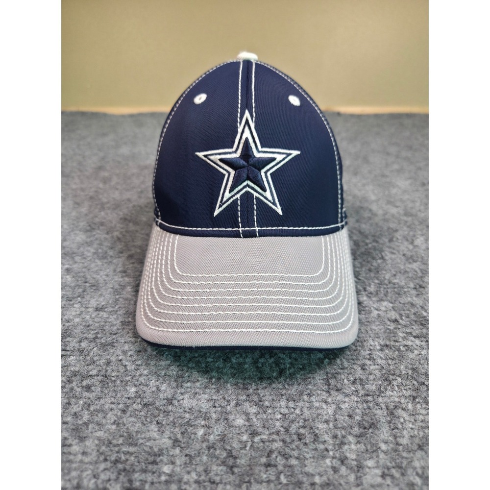 Y2K‎ Dallas Cowboys Hat OSFA Reebok Navy Blue Silver Star NFL Sideline Stretch